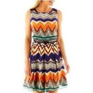 Isabel & Nina Aztec Print A-Line Dress. Sz. 4